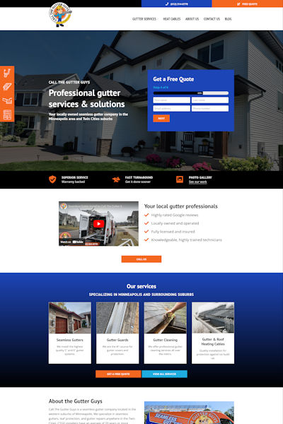 Screenshot of Call the Gutter Guys website